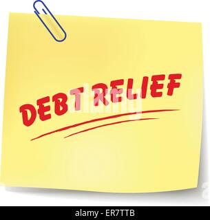 Vector illustration papier d'allégement de la dette message sur fond blanc Illustration de Vecteur