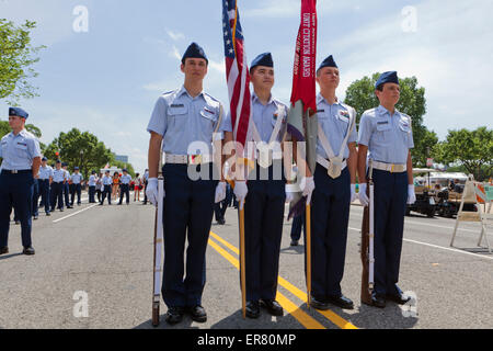 Civil Air Patrol - US Air Force gardes couleur auxiliaire à un événement en plein air - USA Banque D'Images