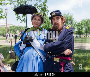 La guerre civile américaine - 2015 personnificateurs National Memorial Day Parade - Washington, DC USA Banque D'Images