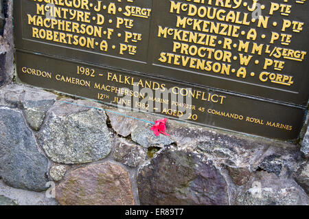 Monument commémoratif de guerre du régiment Highland avec inscription gaélique par Alexander Carrick, 1923, Oban, Argyll and Bute, Ecosse Banque D'Images