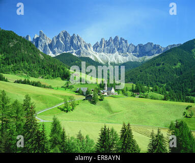 Italie Dolomites Val di Funes Banque D'Images