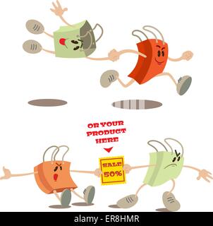 Ensemble de panier mascottes dans diverses situations. Illustration de Vecteur