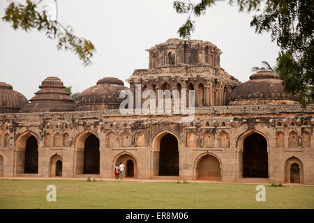 L'éléphant royal équestre de Hampi, Karnataka, Inde, Asie Banque D'Images