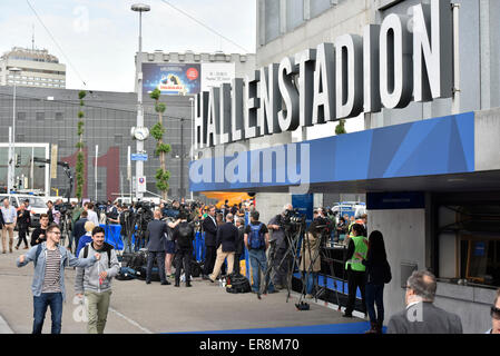 Zurich, Suisse. 29 mai, 2015. Hallenstadion de Zurich, lieu de la2015 Congrès de la FIFA. Credit : thamerpic/Alamy Live News Banque D'Images