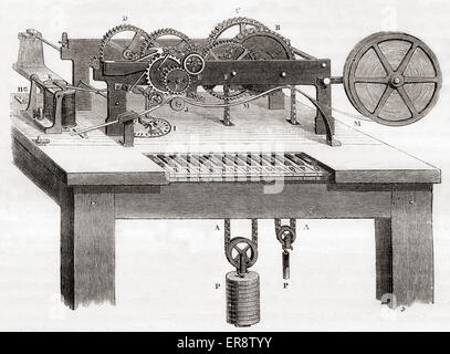 Un David Edward Hughes, 1831 -1900, télégraphiques machine d'impression. Banque D'Images