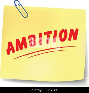 Vector illustration d'ambition message papier sur fond blanc Illustration de Vecteur