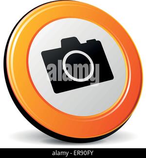 Vector illustration de l'icône de caméra 3d orange Illustration de Vecteur