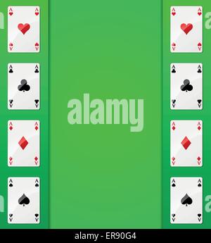 Vector illustration de cartes casino vert concept d'arrière-plan Illustration de Vecteur