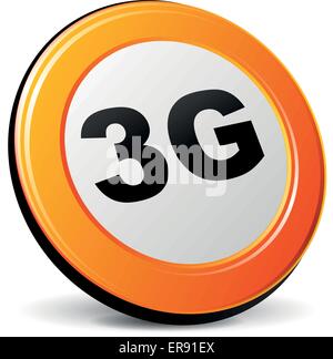 Vector illustration 3d d'orange icône 3g Illustration de Vecteur