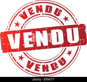 Vector illustration de l'icône rouge vendu stamp Illustration de Vecteur