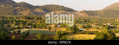 Vue panoramique des ruines historiques village fantôme Kayakoy près de Fethiye, Turquie Banque D'Images