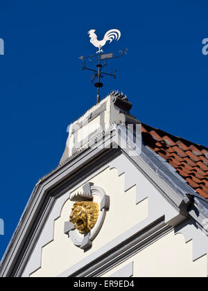 Maison à colombages, détail, gable, vieille ville de Celle, Basse-Saxe, Allemagne, Europe Banque D'Images