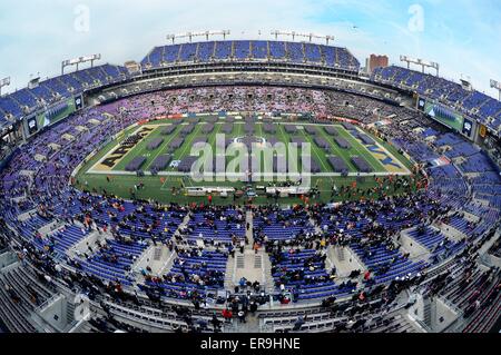 Les cadets de l'Académie militaire sur le champ de mars lors de la cérémonie de la 115h Army-Navy match de football au stade M&T, 13 décembre 2014 à Baltimore, Maryland. L'Armée de battre marine 17-10, étendant leur série de victoires contre l'Armée pour la 13e année consécutive. Banque D'Images