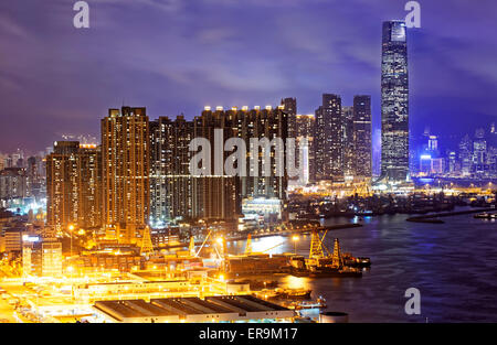 L'horizon de Hong Kong at night Banque D'Images