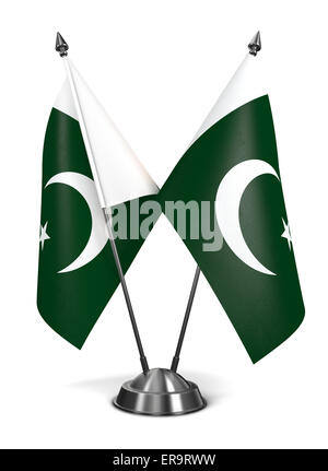 Pakistan - drapeaux miniatures isolé sur fond blanc. Banque D'Images