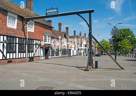 Vieille ville de Crawley, George Hotel, Surrey, Angleterre, Banque D'Images