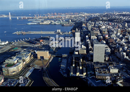 Japon, Yokohama, Minato Mirai 21 vu du 69e étage de la tour Landmark Banque D'Images