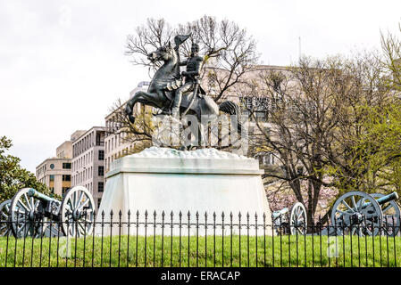 Le Major-général Andrew Jackson Memorial, Lafayette Park, Pennsylvania Avenue NW, Washington, DC Banque D'Images