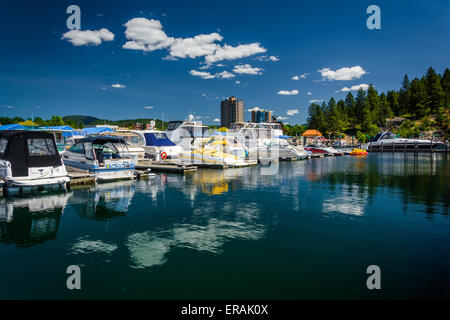 Marina à Lake Coeur d'Alene, dans Coeur d'Alene, Idaho. Banque D'Images