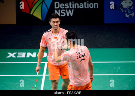 Sydney, Australie - 30 mai 2015 : l'Australian Open 2015 Badminton tenue demi-finale du tournoi de Sydney le 30 mai 2015 à Sydney, Australie. Banque D'Images