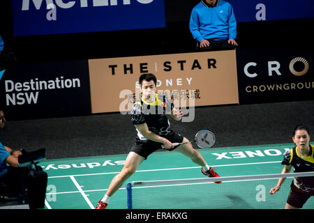 Sydney, Australie - 30 mai 2015 : l'Australian Open 2015 Badminton tenue demi-finale du tournoi de Sydney le 30 mai 2015 à Sydney, Australie. Banque D'Images