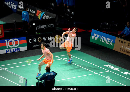 Sydney, Australie - 30 mai 2015 : l'Australian Open 2015 Badminton tenue demi-finale du tournoi de Sydney le 30 mai 2015 à Sydney, Australie. Banque D'Images