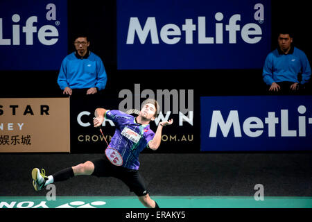 Sydney, Australie - 30 mai 2015 : l'Australian Open 2015 Badminton tenue demi-finale du tournoi de Sydney le 30 mai 2015 à Sydney, Australie. Banque D'Images