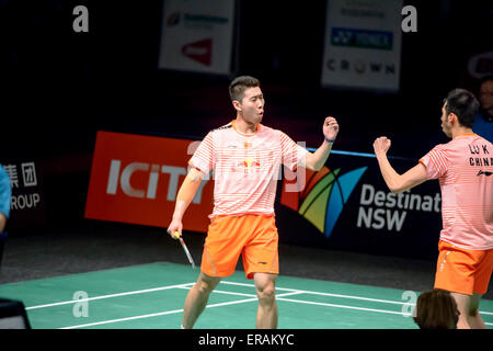 Sydney, Australie - 30 mai 2015 : l'Australian Open 2015 Badminton tenue demi-finale du tournoi de Sydney le 30 mai 2015 à Sydney, Australie. Banque D'Images