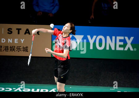 Sydney, Australie - 30 mai 2015 : l'Australian Open 2015 Badminton tenue demi-finale du tournoi de Sydney le 30 mai 2015 à Sydney, Australie. Banque D'Images