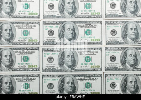 Pile d'argent $100 dollar bills.background Banque D'Images
