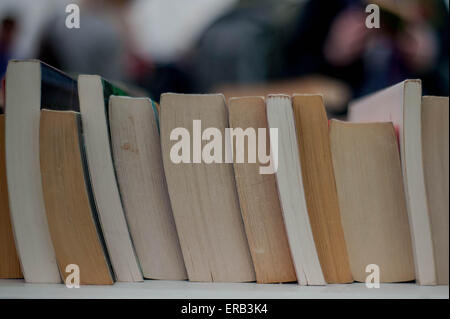 Hay-on-Wye, au Royaume-Uni. Samedi 30 mai 2015 Photo : détails des livres à l'Hay festival RE : Le Hay Festival a lieu à Hay-on-Wye, Powys, Wales, UK : Crédit D Legakis/Alamy Live News Banque D'Images