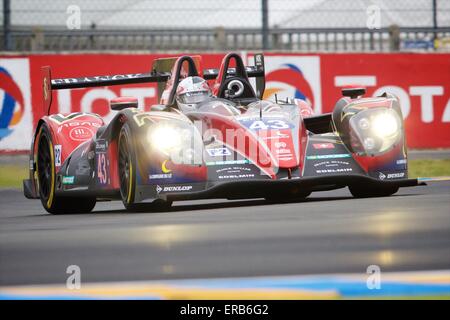 Le Mans, France. 31 mai, 2015. 24 Heures du Mans, épreuve officielle 24. L'ADRD équipe Adrd Evo Morgan LMP2 conduit par Pierre Ragues et Oliver Webb. © Plus Sport Action/Alamy Live News Banque D'Images