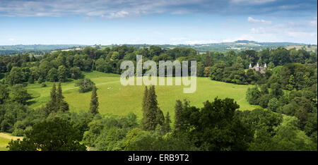 Pays de Galles, Carmarthenshire, Llandeilo, Dinefwr Park et Newton House, du Dynefor Château, vue panoramique Banque D'Images