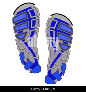 Nettoyer les empreintes de chaussures de sport Illustration de Vecteur