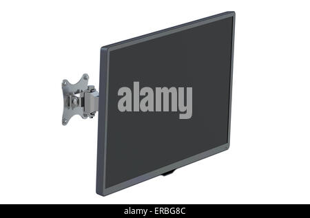 TV avec TV wall mount isolé sur fond blanc Banque D'Images