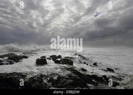 Une plage de Seapoint sous un ciel couvert d'hiver Banque D'Images