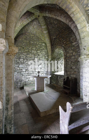 Intérieur de 800 ans, la Chapelle St Aldhelm Worth Matravers, Dorset Banque D'Images