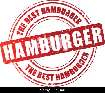 Vector illustration du meilleur hamburger concept stamp rouge Illustration de Vecteur