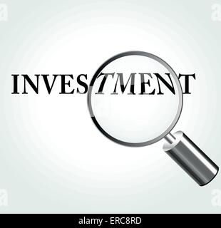 Vector illustration du concept d'investissement avec une loupe Illustration de Vecteur