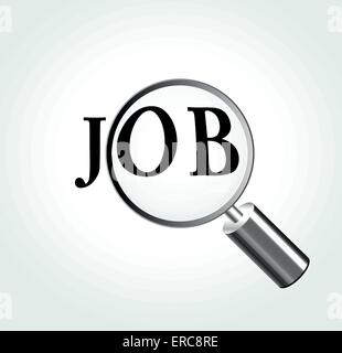 Vector illustration de job concept avec une loupe Illustration de Vecteur