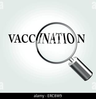 Vector illustration de concept de vaccination avec une loupe Illustration de Vecteur