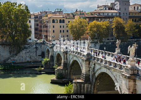 Ponte Sant'Angelo, Rome, Latium, Italie Banque D'Images