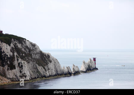 Vue sur les aiguilles sur l'île de Wight Banque D'Images