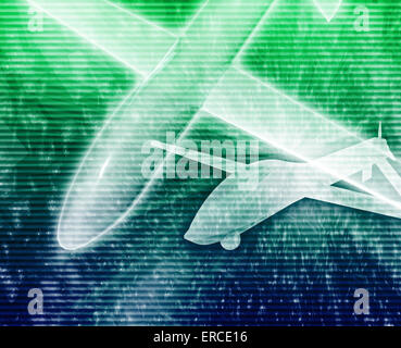 Résumé fond collage numérique concept illustration drone de combat Banque D'Images