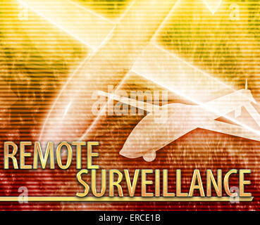 Résumé fond collage numérique illustration concept de drone de surveillance à distance Banque D'Images