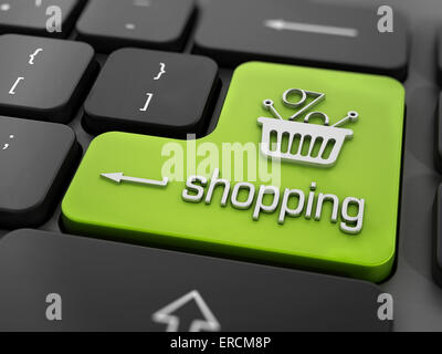 Shopping touche du clavier Banque D'Images