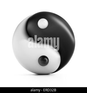 Le symbole Yin Yang isolated on white Banque D'Images