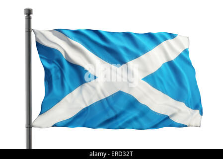 Drapeau de l'Ecosse sur fond blanc Banque D'Images