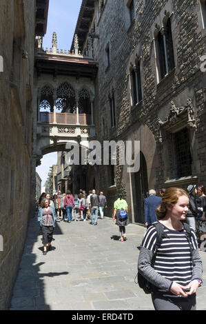 Carrer del Bisbe, Barri Gotic, Barcelone, Catalogne, Espagne Banque D'Images