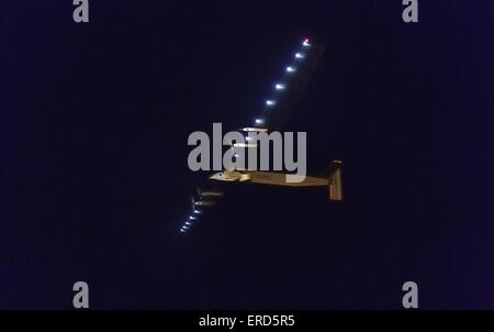 31 mai 2015 - Nanjing, République populaire de Chine - Solar Impulse 2, pilote ANDRÉ BORSCHEBERG à Solar Impulse vole de Nanjing, Chine à Hawaii. © Marcio Machado/ZUMA/Alamy Fil Live News Banque D'Images